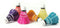 Shuttles veren, kleuren assorti, in plastic koker