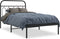 vidaXL - Bedframe - met - hoofdbord - metaal - zwart - 100x200 - cm