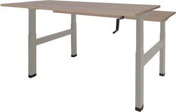 Dextro zit/sta hoogte slinger verstelbare Duo werkplek, bladmaat 2 x 140 x 80 cm., frame kleur zwart RAL 9005 blad 25 mm. melamine Honey Castello