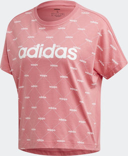 adidas W Core Fav T - Dames Sportshirt - Katoen - Bliss Pink/White - M