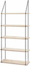 LIFA LIVING Wandrek - Industrieel - 3 planken - Zwart