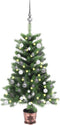 vidaXL - Kunstkerstboom - met - verlichting - en - kerstballen - 90 - cm - groen