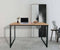 Bureau Stoer - laptoptafel - computertafel - industrieel - zwart metaal lichtbruin hout
