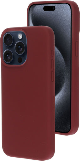 Mobiparts iPhone 15 Pro Max - Silicone Cover - Soft-touch - Plum Red
