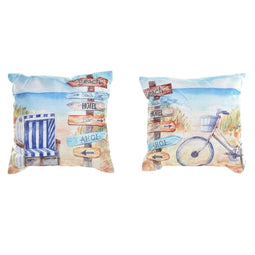 Kussen DKD Home Decor Strand Polyester Aluminium Multicolour Mediterrane (45 x 10 x 45 cm) (2 Stuks)