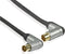 Profigold Prov8805 Coaxkabel Male Gehoekt - Female Gehoekt 5,00 M Zwart