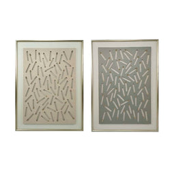 Schilderij Home ESPRIT Groen Beige Gouden Modern Stads 90 x 3,5 x 120 cm (2 Stuks)