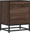 vidaXL - Nachtkastje - 40x31x50 - cm - bewerkt - hout - en - metaal - bruin - eikenkleur