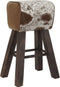 Kruk DKD Home Decor Zwart Hout Bruin Leer Wit (50 x 35 x 75 cm)