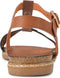PS Poelman Lizzy - Dames Sandalen - Cognac Bruin met Metallic Brons Snake Print - Maat 41