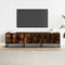 vidaXL - Tv-meubel - 150x35x41 - cm - bewerkt - hout - metaal - gerookt - eikenkleurig