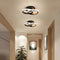 Led plafondlamp dubbele ring - 2 LED-ringen - zwart - 26x17 cm