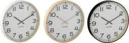 J-Line klok Rond - kunststof - beige/wit/zwart - small - 3 stuks - Ø 30 cm