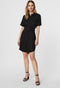 VERO MODA VMSILJA SS SHORT SHIRT DRESS GA NOOS - Dames Jurk - Tailleband en knoopsluiting - Denim