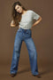 ONLY ONLHOPE EX HW WIDE DNM ADD465 NOOS - Dames Jeans - Wijd vallend 5 pocket model met hoge taille - Maat 30/32