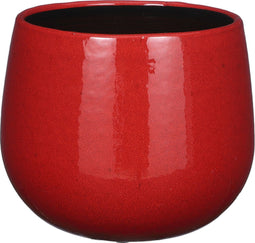 Mica Decorations Pablo Bloempot - 18x18x16 cm - Keramiek - Rood