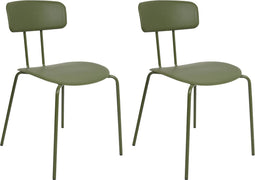 SIBLEY - Eetkamerstoel set van 2 - Groen - Synthetisch materiaal