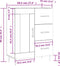 vidaXL - Dressoir - 69,5x34x90 - cm - bewerkt - hout - bruin - eikenkleur