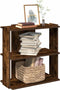 vidaXL - Boekenkast - 3-laags - 60x30x60 - cm - bewerkt - hout - gerookt - eikenkleur