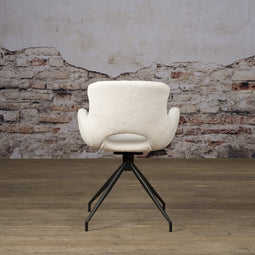 SIDD Campo swivel armchair - fabric Teddy MJ8-1 White