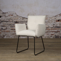 SIDD Dante armchair - fabric Teddy MJ8-1 White