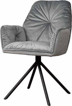 SIDD Palma armchair - fabric Bluvel 14 grey