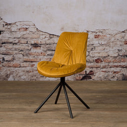 SIDD Palma sidechair - fabric Bluvel 68 yellow