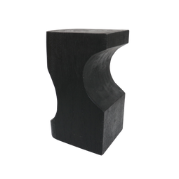 Side table Curved black, S Black / Pine wood