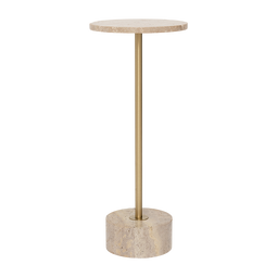 Side table Fino Gold / Iron / travertine
