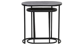Side Table S/2 Max 53x26x53 Cm Bocov Antique Lead-black