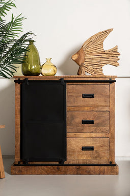 Sideboard Melbourne - rustiek mangohout/ijzer
