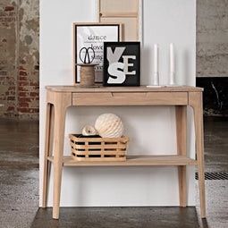 Sidetable Amalfi Naturel/Wit W90 cm - Giga Living