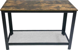 Sidetable consoletafel Stoer industrieel vintage - zwart metaal bruin hout