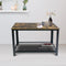 Sidetable consoletafel Stoer industrieel vintage - zwart metaal bruin hout
