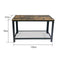 Sidetable consoletafel Stoer industrieel vintage - zwart metaal bruin hout