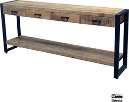 Sidetable Mangohout Britt met 4 lades - 180 cm