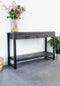Sidetable mangohout zwart | 120 x 35 x 76 cm | Industrieel