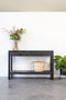 Sidetable mangohout zwart | 120 x 35 x 76 cm | Industrieel