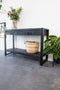 Sidetable mangohout zwart | 120 x 35 x 76 cm | Industrieel