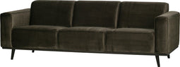 BePureHome Statement 3-Zits Bank - Velvet - Groen - 77x230x93