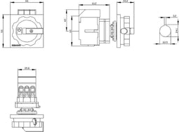Siemens 3LD30540TK53 Belastbare scheidingsschakelaar Rood, Geel 3-polig 16 mm² 16 A 690 V/AC