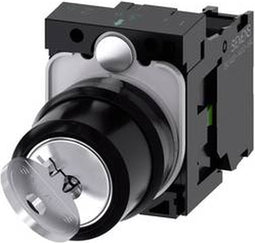 Siemens 3SU11004BF111BA0 3SU1100-4BF11-1BA0 Sleutelschakelaar Kunststof frontring Zwart, Grijs 1 x 90 ° Sleutel-ontgren