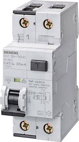 Siemens 5SU13547KK06 Aardlekschakelaar/zekeringautomaat 2-polig 6 A 0.03 A 230 V
