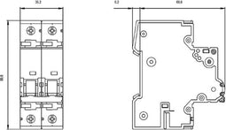 Siemens 5SY52067 5SY5206-7 Zekeringautomaat 6 A 230 V, 400 V