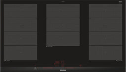 SIEMENS EX975LXC1F Inductiekookplaat - 5 zones - 11100 W max - L 91,2 x D 52 cm - Glascoating - Zwart - Roestvrij stalen profiel