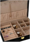 Sieradenbox/juwelendoos zwart fluweel 28 x 19 x 7 cm - Sieraden opslag doosje