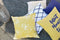Sierkussen decoratie kussen Diamond 45 x 45 cm wit blauw