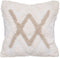 Sierkussen hoes Jules - wit/beige - katoen getuft - 40 x 40 cm