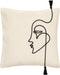 Sierkussen hoes wit en zwart face 40 x 40 cm