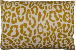 Sierkussen - Leopard Mosterd Gebreid - Geel - 60 Cm X 40 Cm